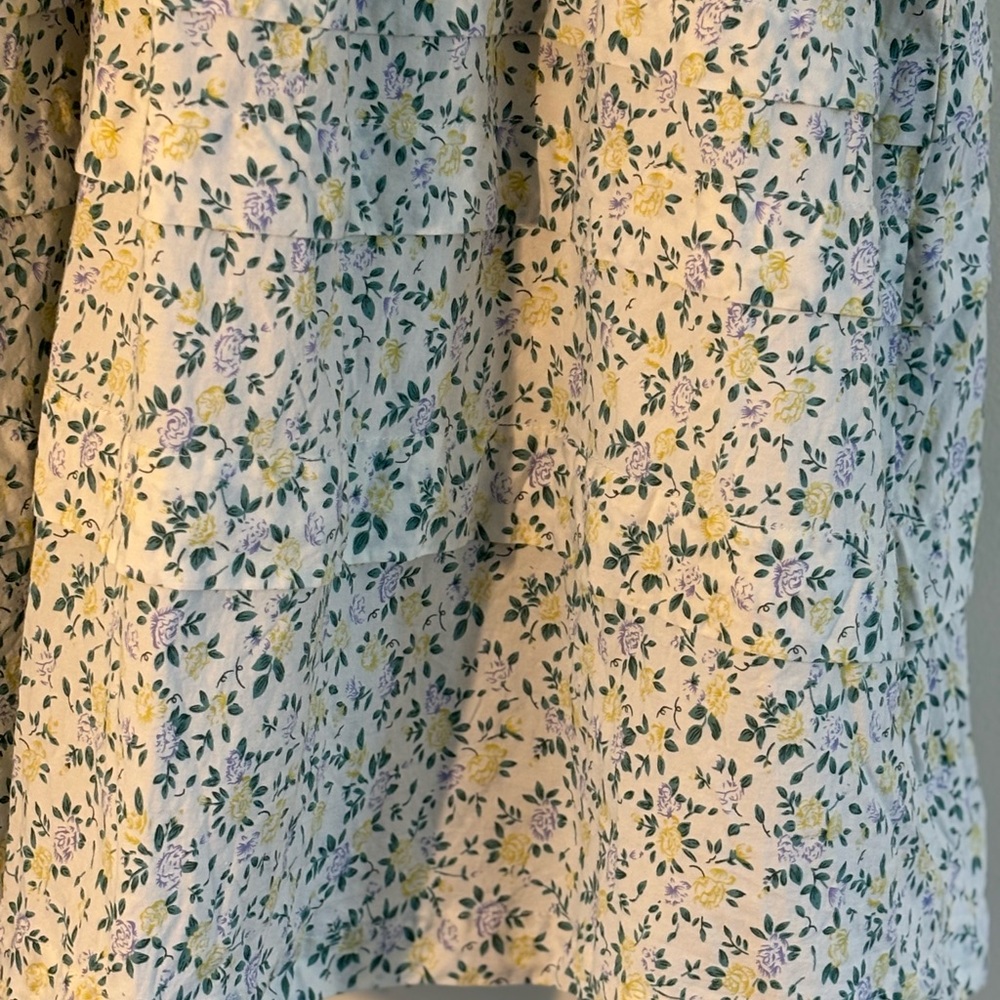Mable Floral Puff Sleeve Mini Dress 100% Cotton Size M - Picture 4 of 9